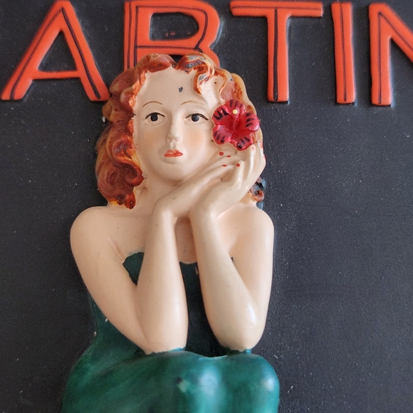 Vintage Mermaid Martini 3D Wall Plaque Bar Decor - Picture 13 of 14